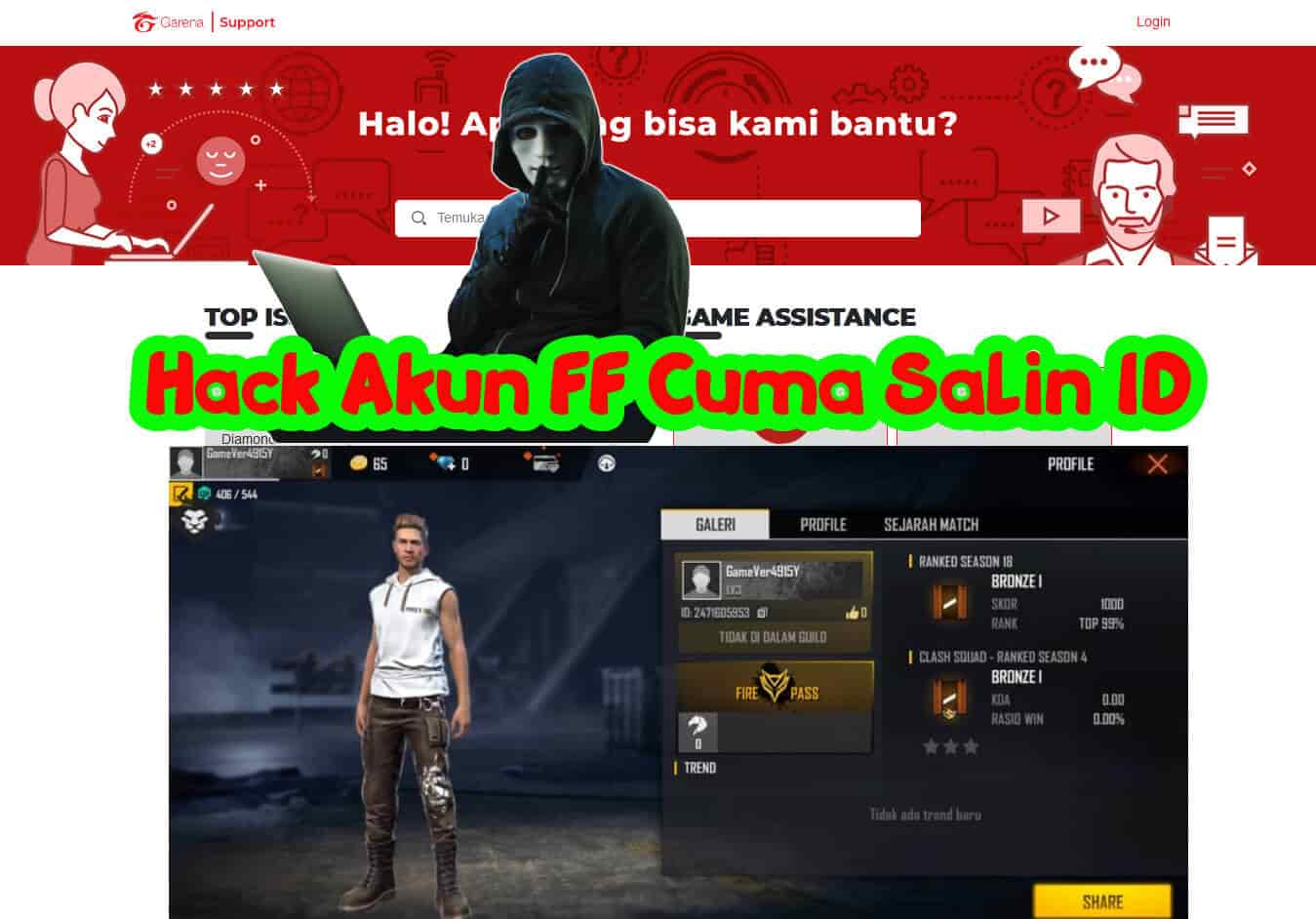 Hack Akun FF Cuma Salin ID Link Ternyata Berhasil 2022 - Gameversi.com