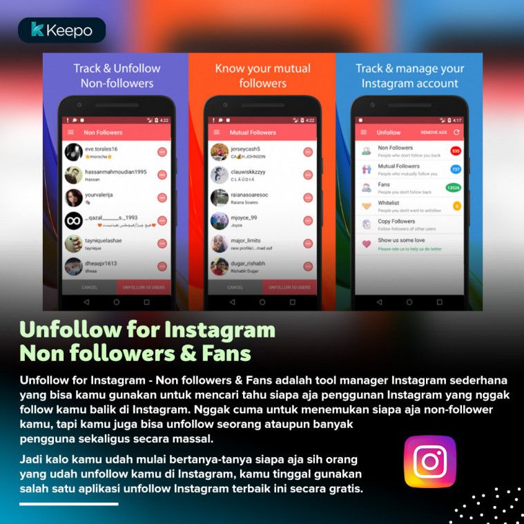 Aplikasi unfollow instagram terbaik 2021