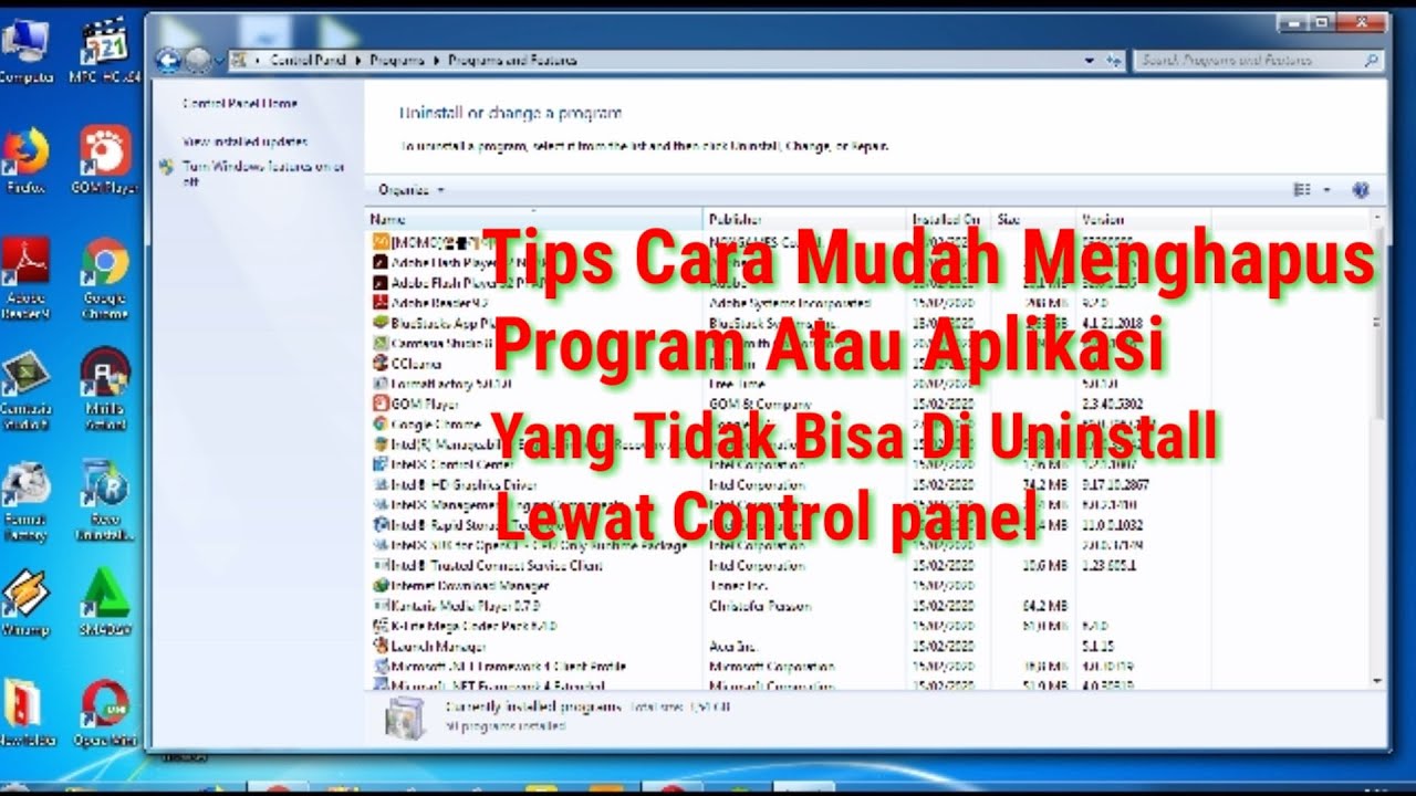 Cara Uninstall Aplikasi di PC/Laptop Dengan Benar - YouTube