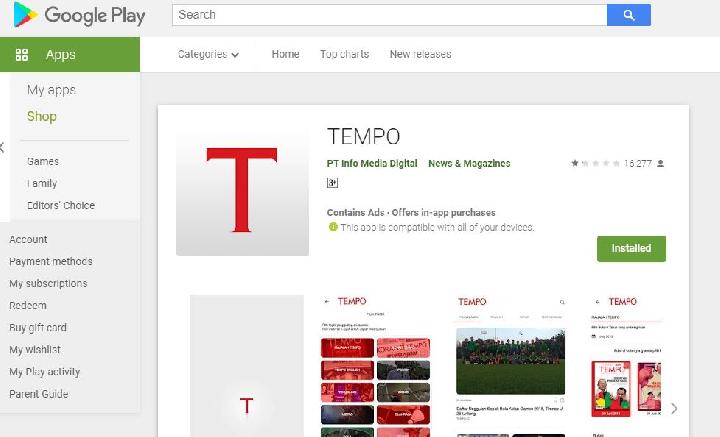 Penyebab Aplikasi Tempo Sempat Hilang dari Play Store - Tekno Tempo.co