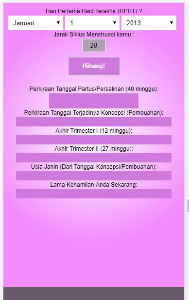Aplikasi Android Menghitung Usia Kehamilan - Siswa Update