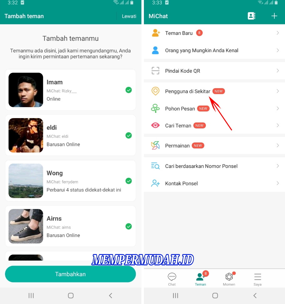 Cara Mendapatkan Banyak Teman Pengguna Sekitar Aplikasi MiChat