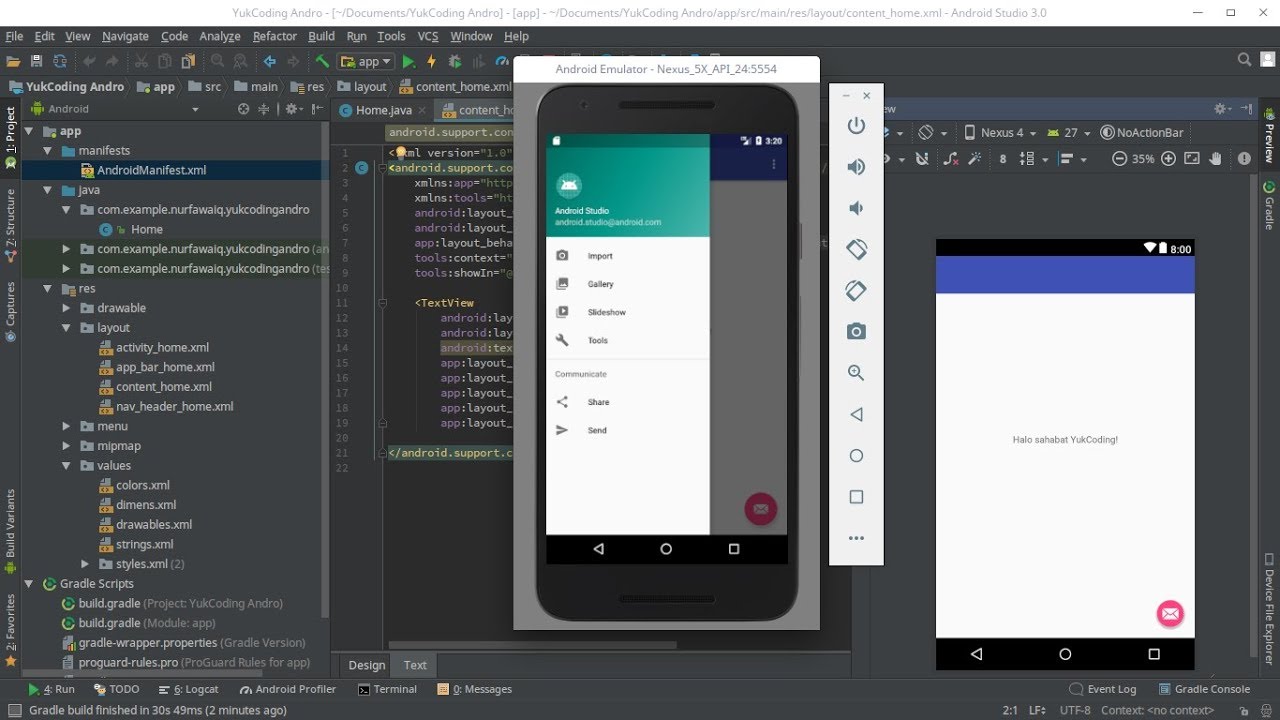 Membuat Aplikasi Android Pertama dengan Android Studio - YouTube